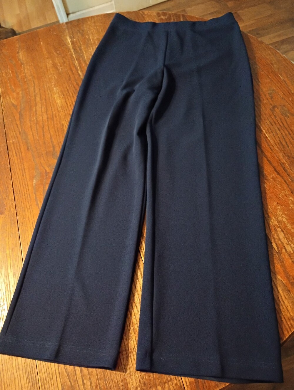 Medium Southern Lady Elastic Waist Pull On Casual Blue Pants Trousers Slacks